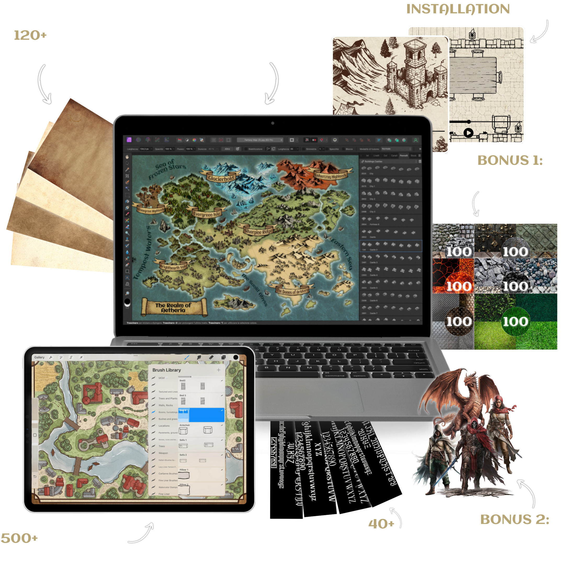 Pacchetto completo per la creazione di mappe RPG (P)