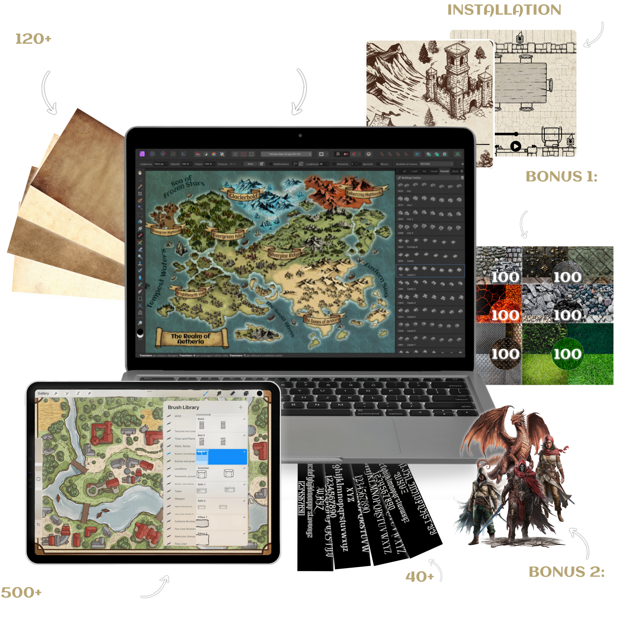 Pacchetto completo per la creazione di mappe RPG (P)